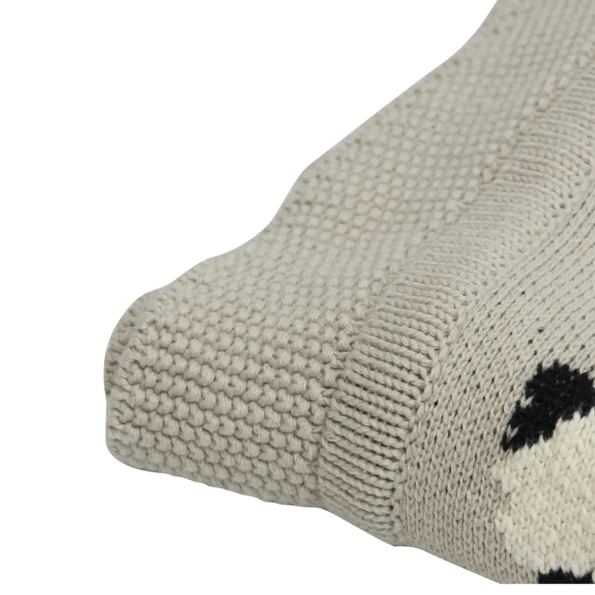 Cotton Baby blanket in a soft grey colour with white sheep and black faces