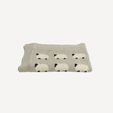 Cotton Baby blanket in a soft grey colour with white sheep and black faces