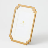 Gold Art Deco Style Frame with white board mat, to fit a  x 6 inch photo