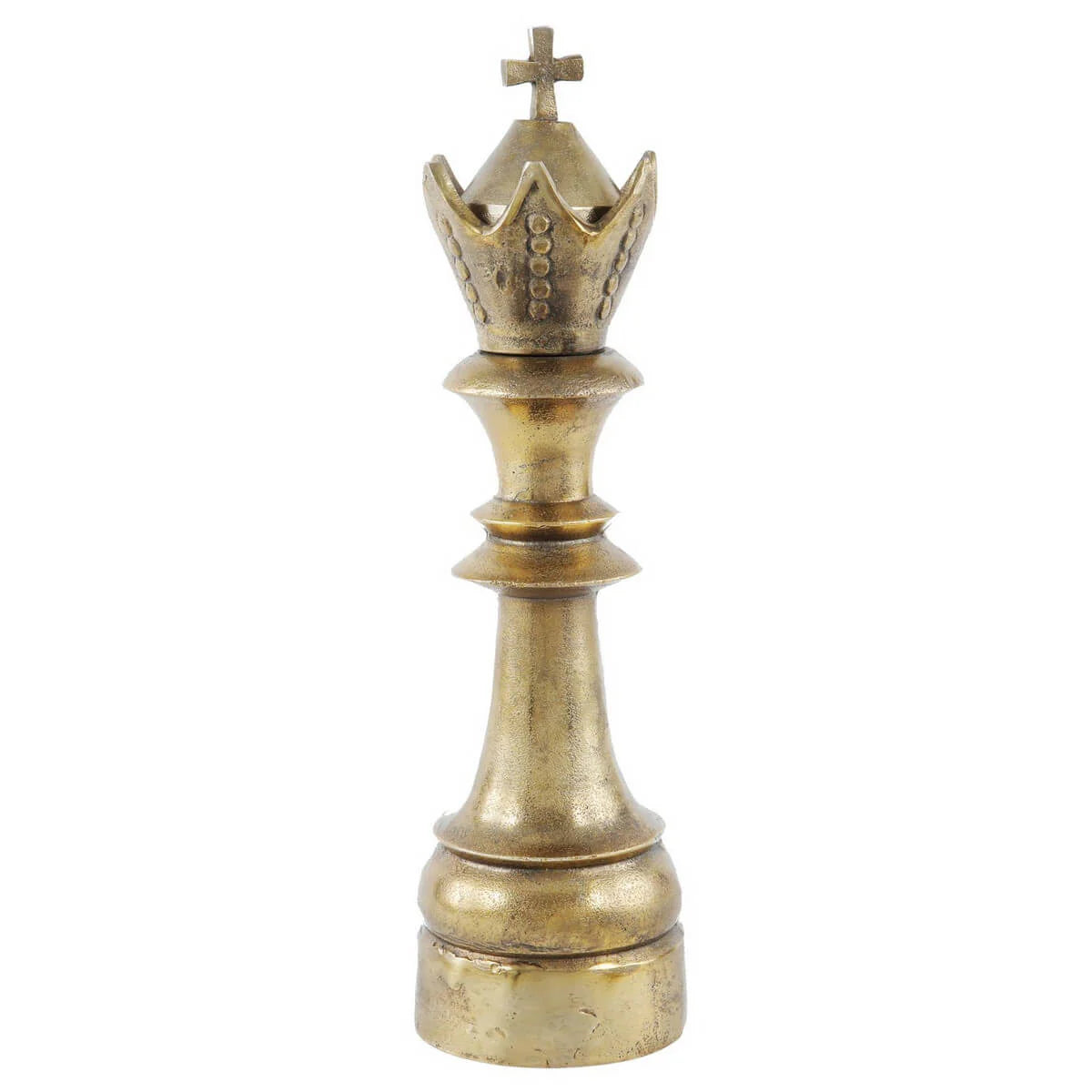 Large Ornament of King chess piece in brass finish