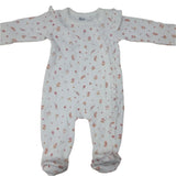Baby onesie with floral pattern