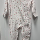 Baby onesie with floral pattern