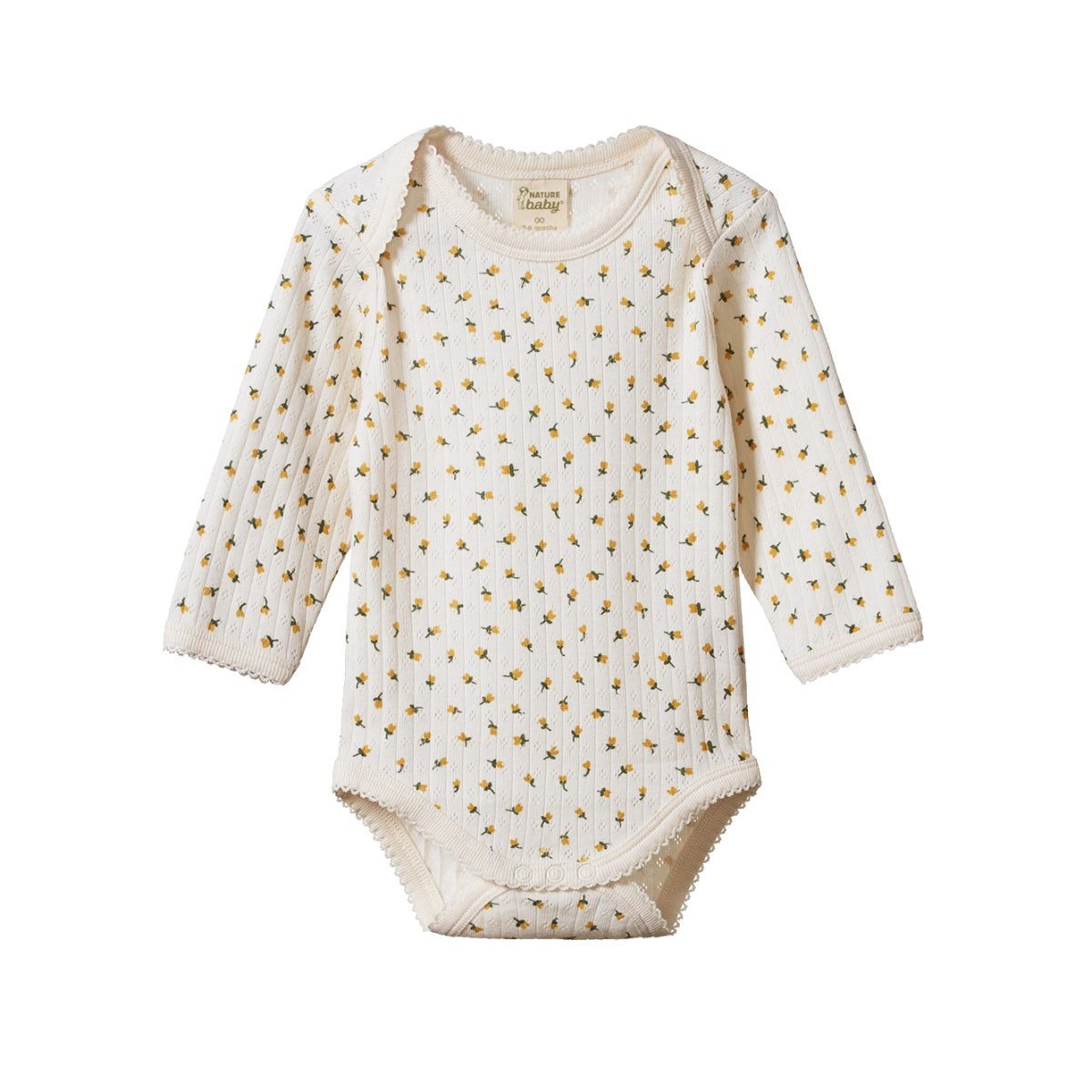Cotton Pointelle Bodysuit in Tulip Print