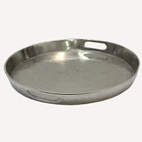 Deep Round silver aluminium drinks tray large