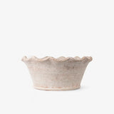 Planter bowl with wavy scalloped edge