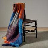 Westport Throw in multi colours of marigold, ble and burnt orange.