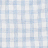 Close-up of blue and white checkered fabric pattern