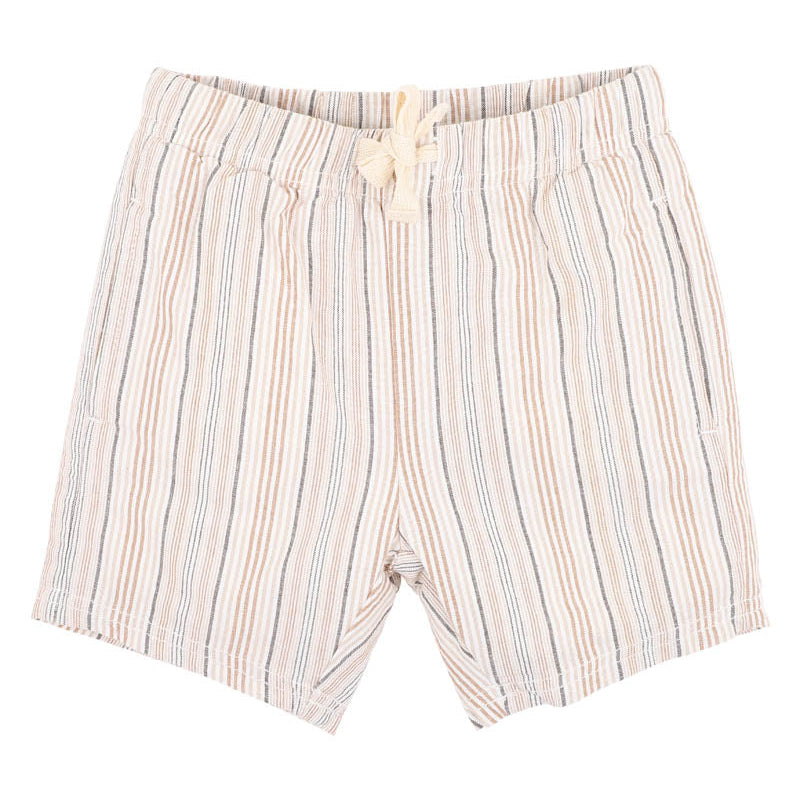 Rust, Charcoal and natural kids striped shorts