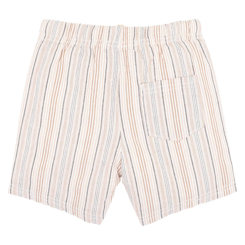 Rust, Charcoal and natural kids striped shorts