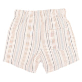 Natural, Tan and charcoal vertical stripe baby shorts