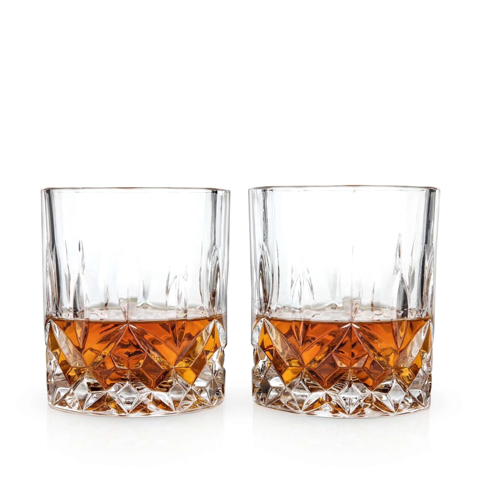 Set of 2 cut crystal whiskey glasses
