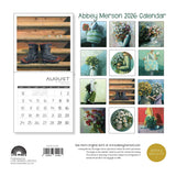 Back cover of Abbey Merson 2026 calendar showing all twelve artworks whcih are featured inside