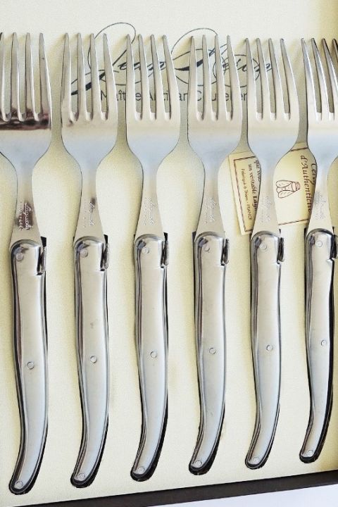 stainless steel table forks set of 6 laguiole