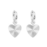 Pure Steel Earring | Creol Heart Drop | Silver | A & C