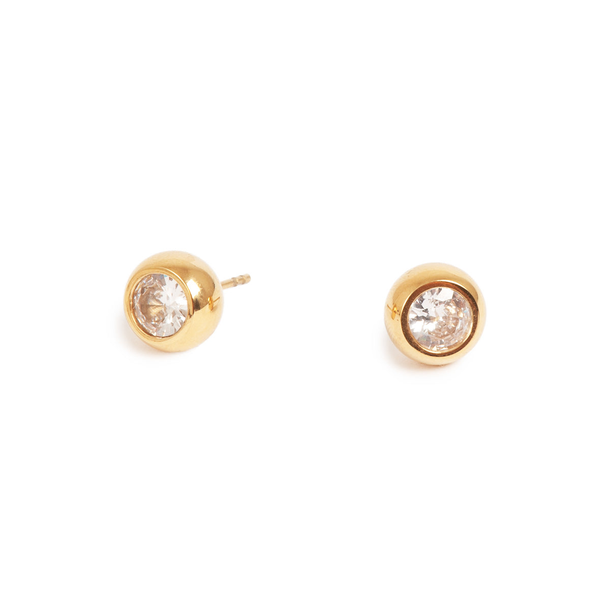 Gold crystal stud earring