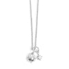 Silver necklace with a  pendant on a white background