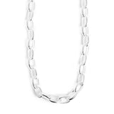 Silver chain necklace on a white background