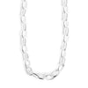 Silver chain necklace on a white background