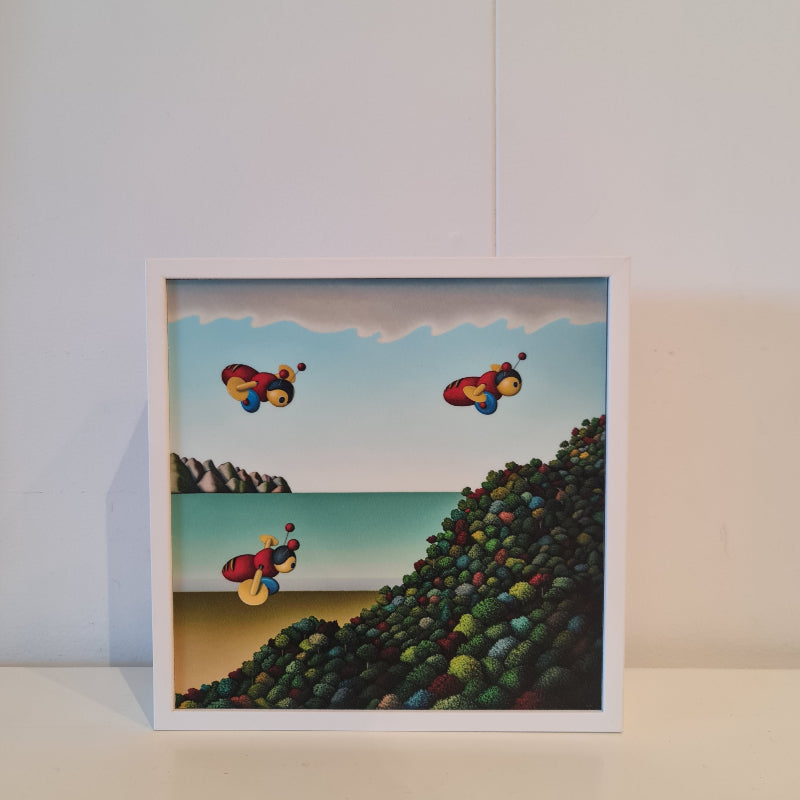 Busy Bees picture by Hamish Allen in a white box frame