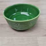 Green bowl with bird detail