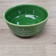 Green bowl with bird detail