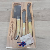 Horn coloured 3 piece set of cheese knives