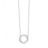 Silver chain with crystal ring pendant