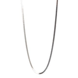 Silver chain necklace on a white background