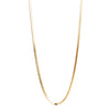 Gold snake chain on a white background