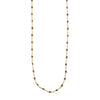Necklace with green beads on a white background
