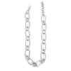 Silver chain necklace on a white background