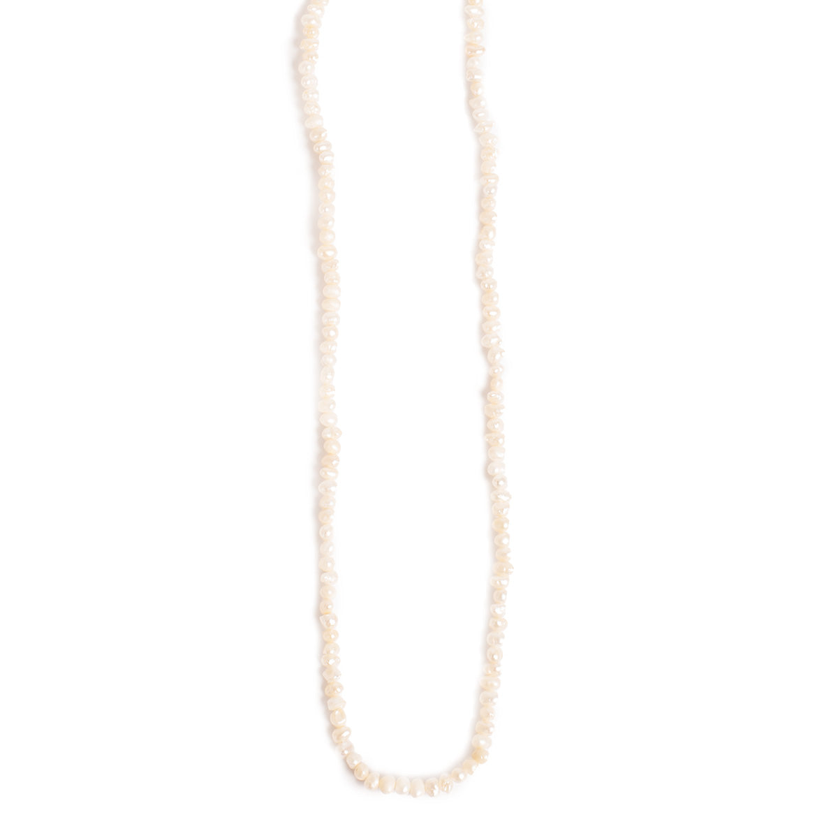 Short pearl necklace on a white background