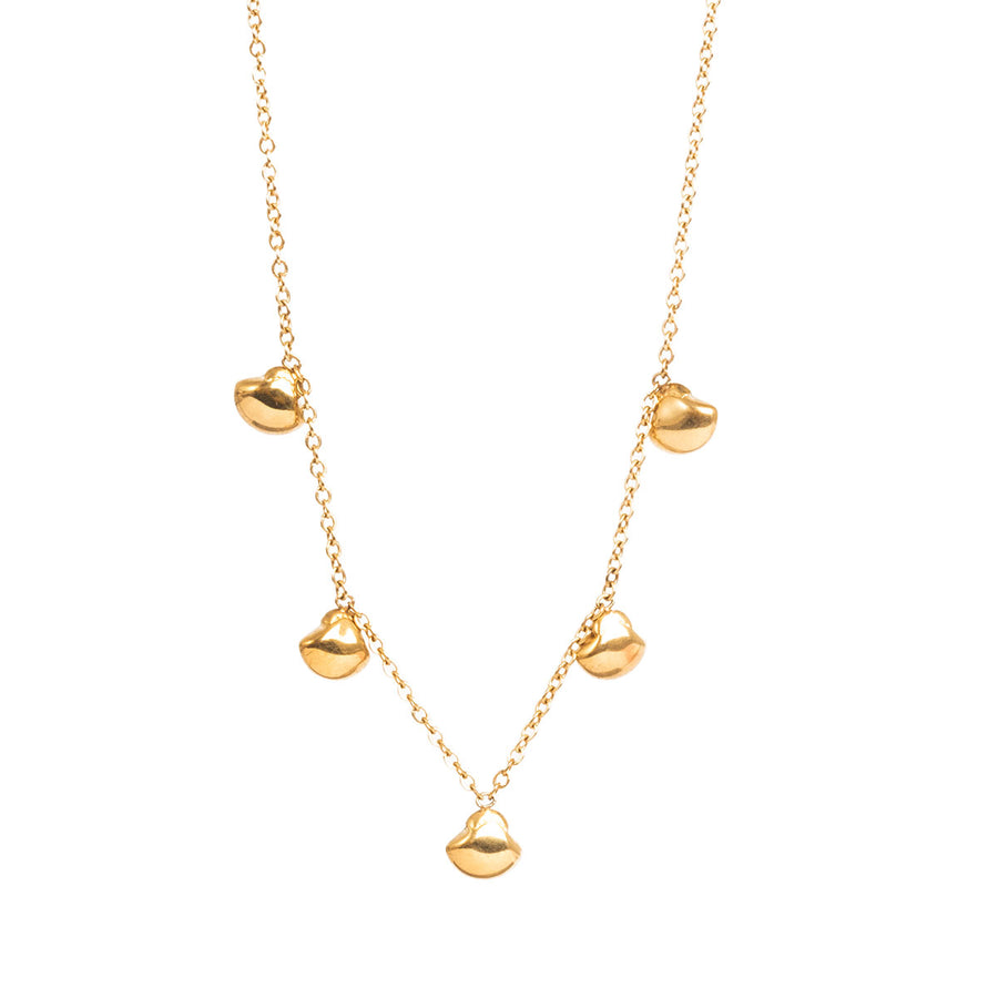 Gold necklace with small gold shells
