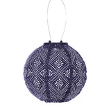 Round purple lantern with hook to hang  solar powered lumiz