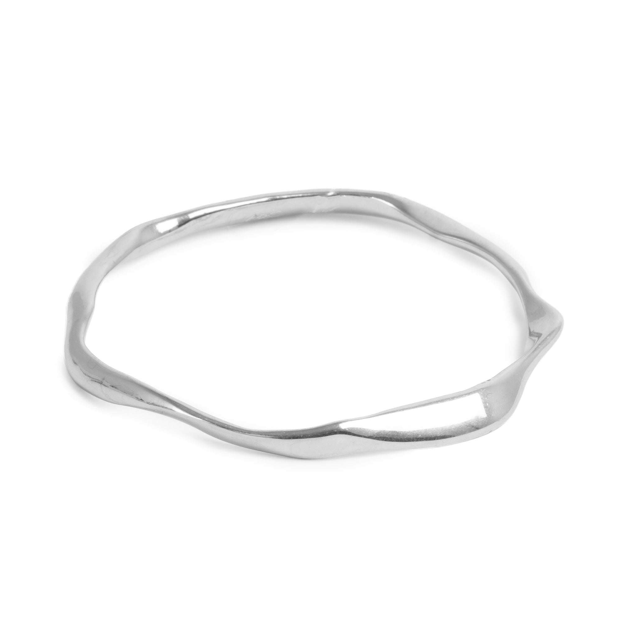 Silver bracelet on a white background