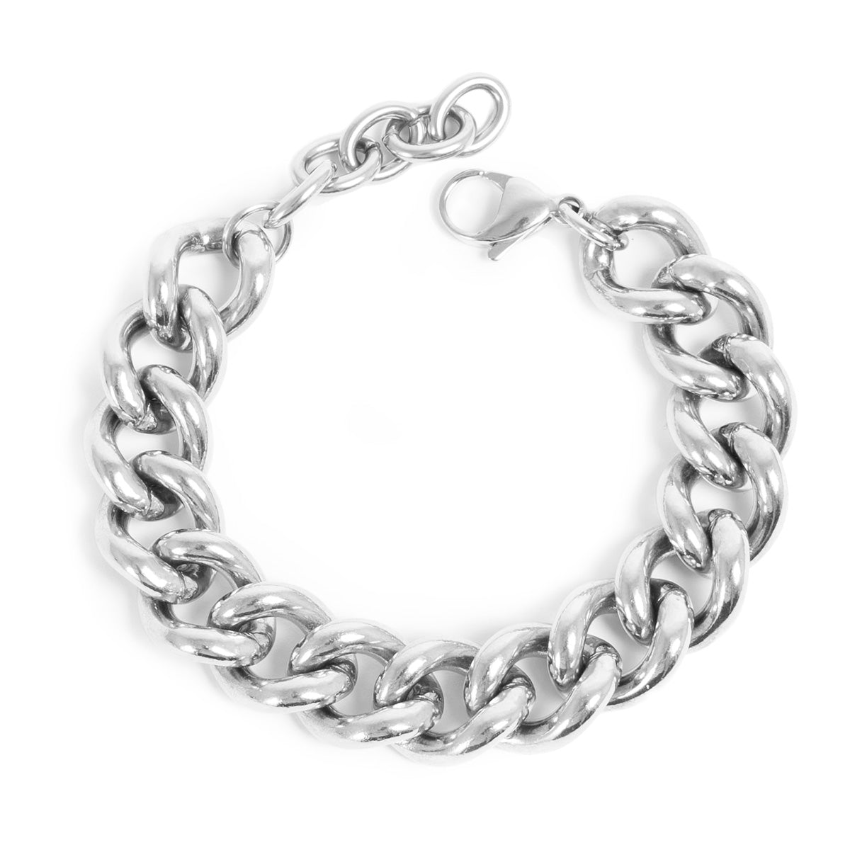 Chunky chain bracelet in silver steel