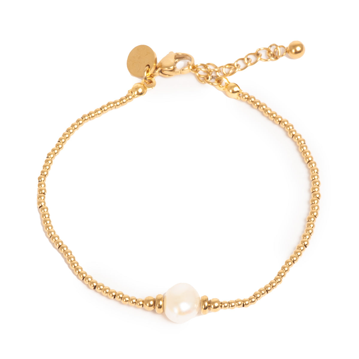 Gold Bracelet with fresh water pearl