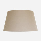 Tapered Drum shape lampshade measuring 46cm Diameter. Flax Weave natural coloured linen at Cerise
