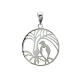 Kereru Wood Pigeon Pendant on Silver Chain