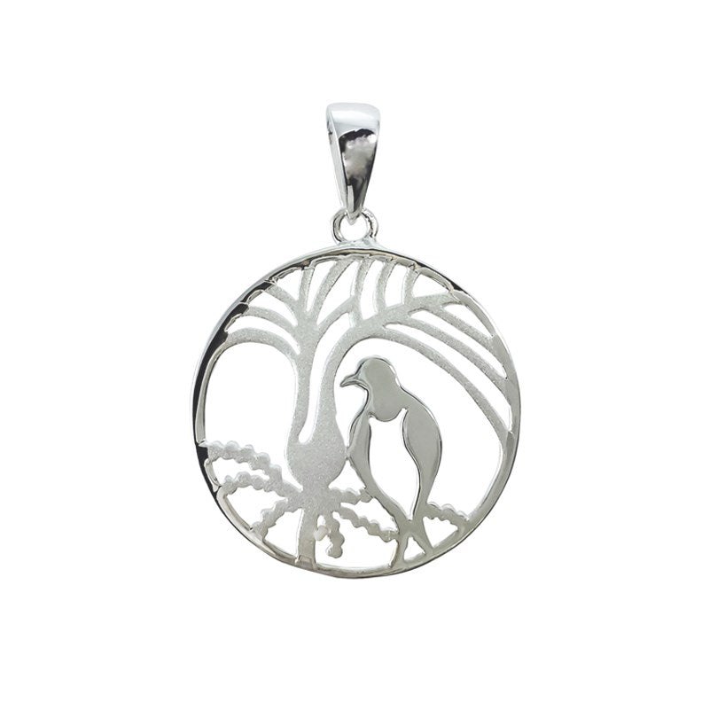 Kereru Wood Pigeon Pendant on Silver Chain