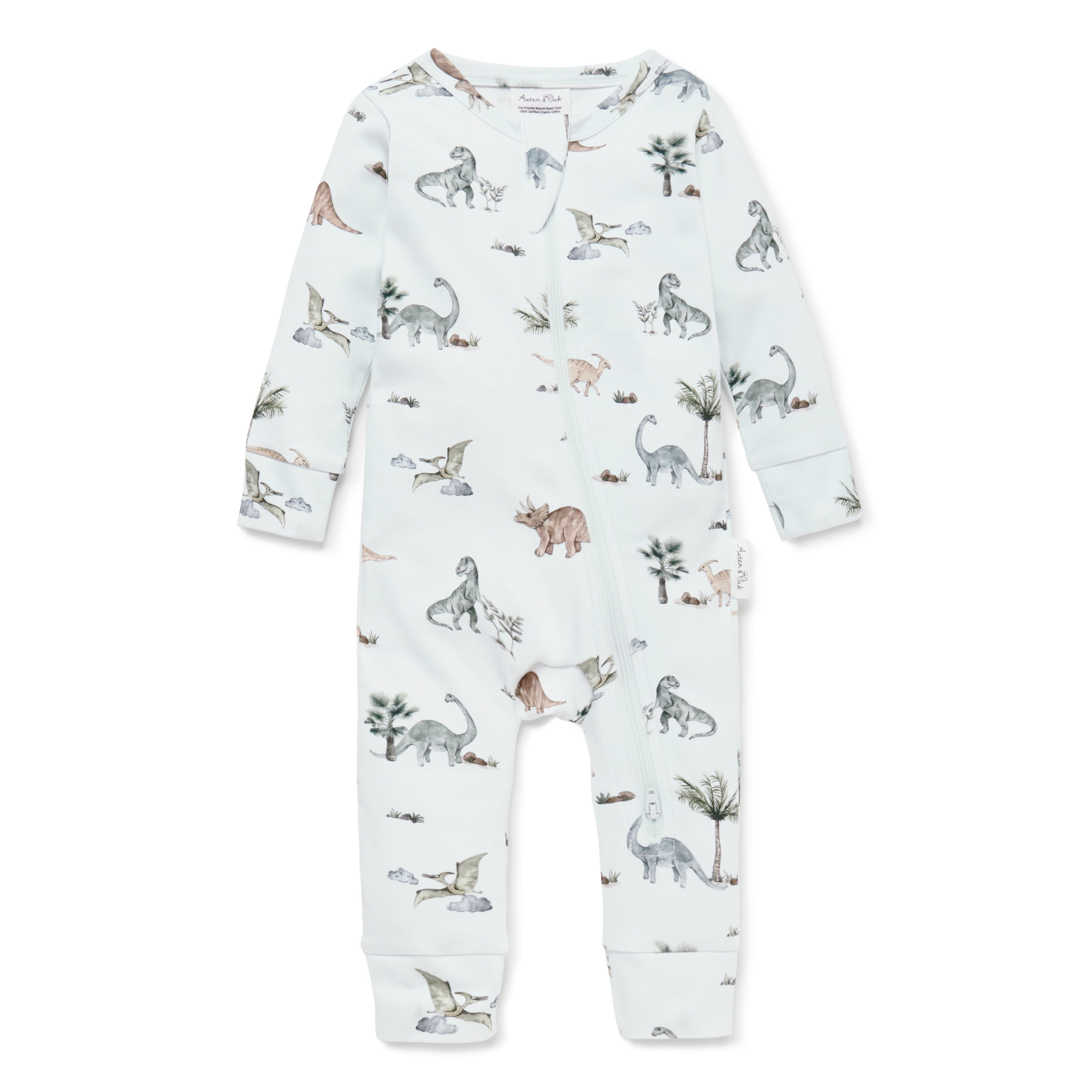 Aster and Oak Dino Zip Romper
