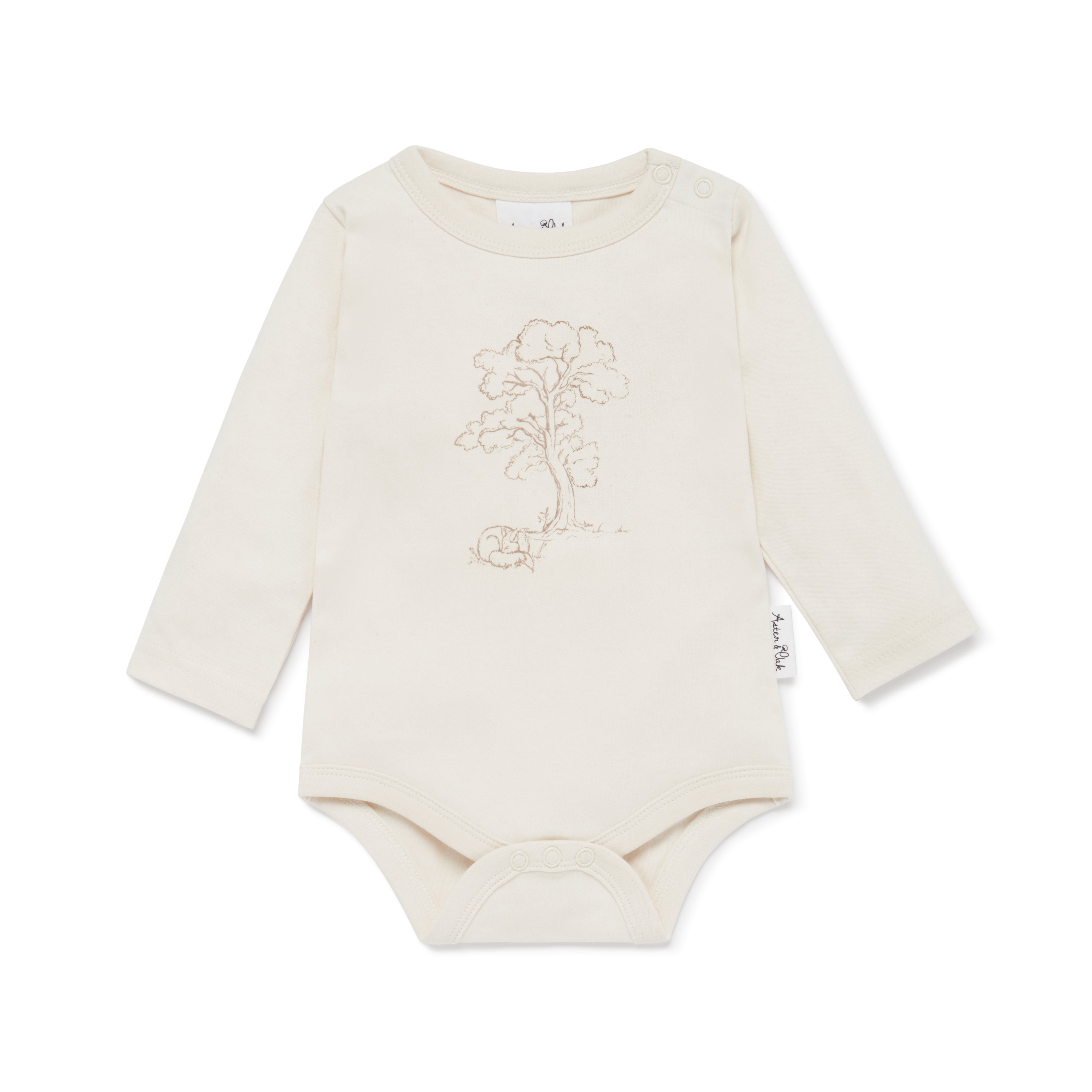 Aster & Oak Sleepy Fox Print Onsie