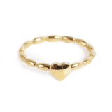 A&C Oslo Gold Bubble Heart Ring made from pure steel with a 14K gold plate. Avaialble in small, medium and large at Cerise NZ.