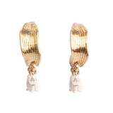 New from A&C Oslo this season, our Lillies and Pearl Creol Earrings are finished 14K gold plate and feature two delicate pearls and a lilly dropping from a stunning gold creol hoop. Earring drop measures 23mm at Cerise NZ.

