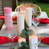 Table setting showing sunday Culture  Ready to Pour sand wax in desplky vessels