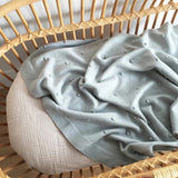 Billie Baby Blanket in organic cotton in Sea coiour
