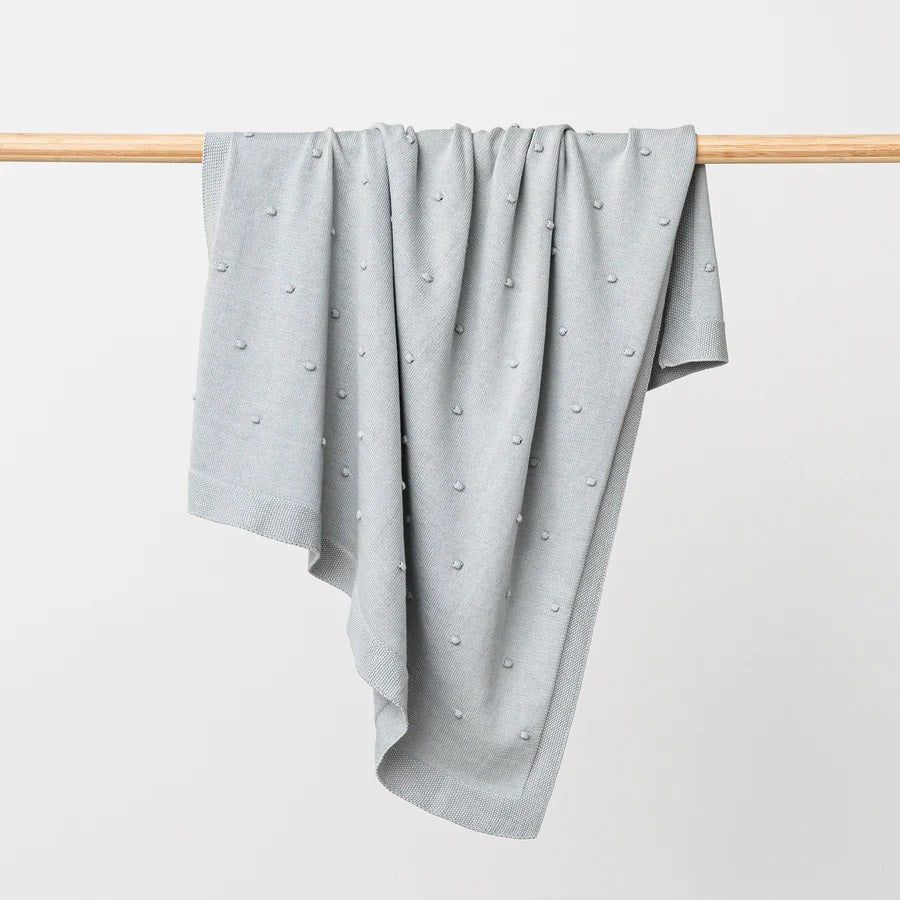 Billie Baby Blanket in organic cotton in Sea coiour