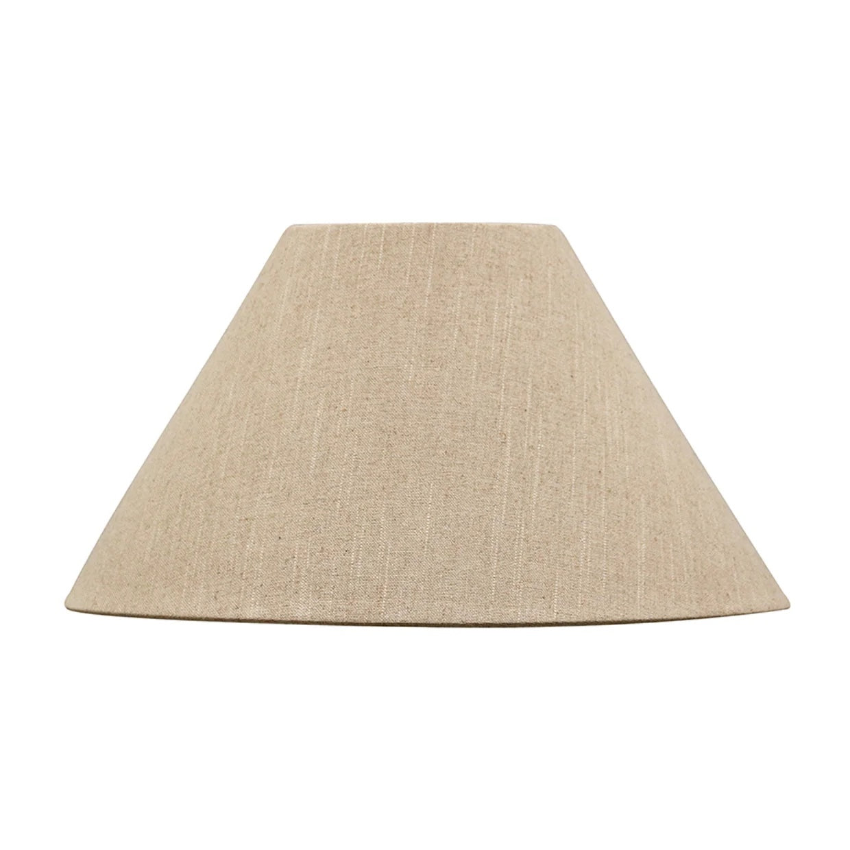 Biscotti coloured textured linen lampshade measures 46cm diameter at Cerise