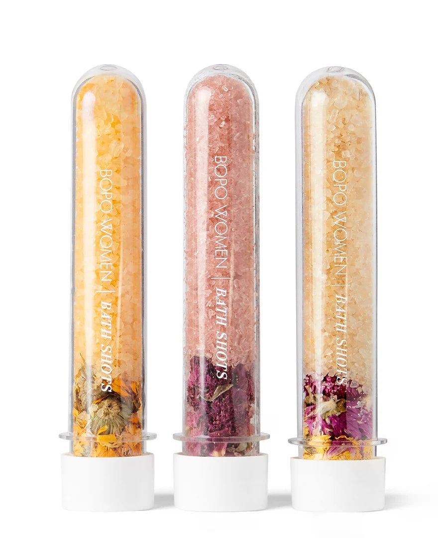 Bopo women Bath Trilogy includes Set of three Bath salts shots