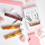 Bopo Women bath trilogy set of 3 Bath shots containing essential oil infused bath salts.